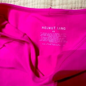 Helmut Lang neon pink ballet neck yoga active t shirt XS